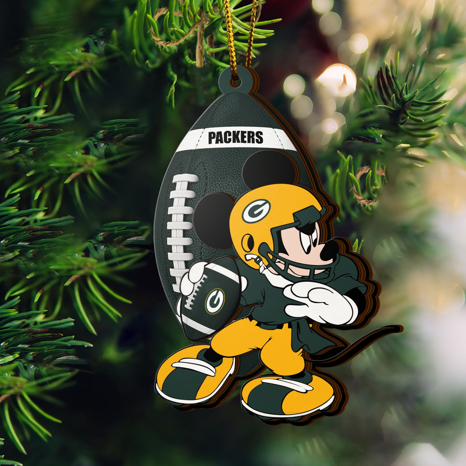 Green Bay Packers 3 Layered Piece Wooden Ornament, Sport Team And MK Ornament,Sport Ornament, Fan Gifts, Hanging Decoration EHIVM-52346