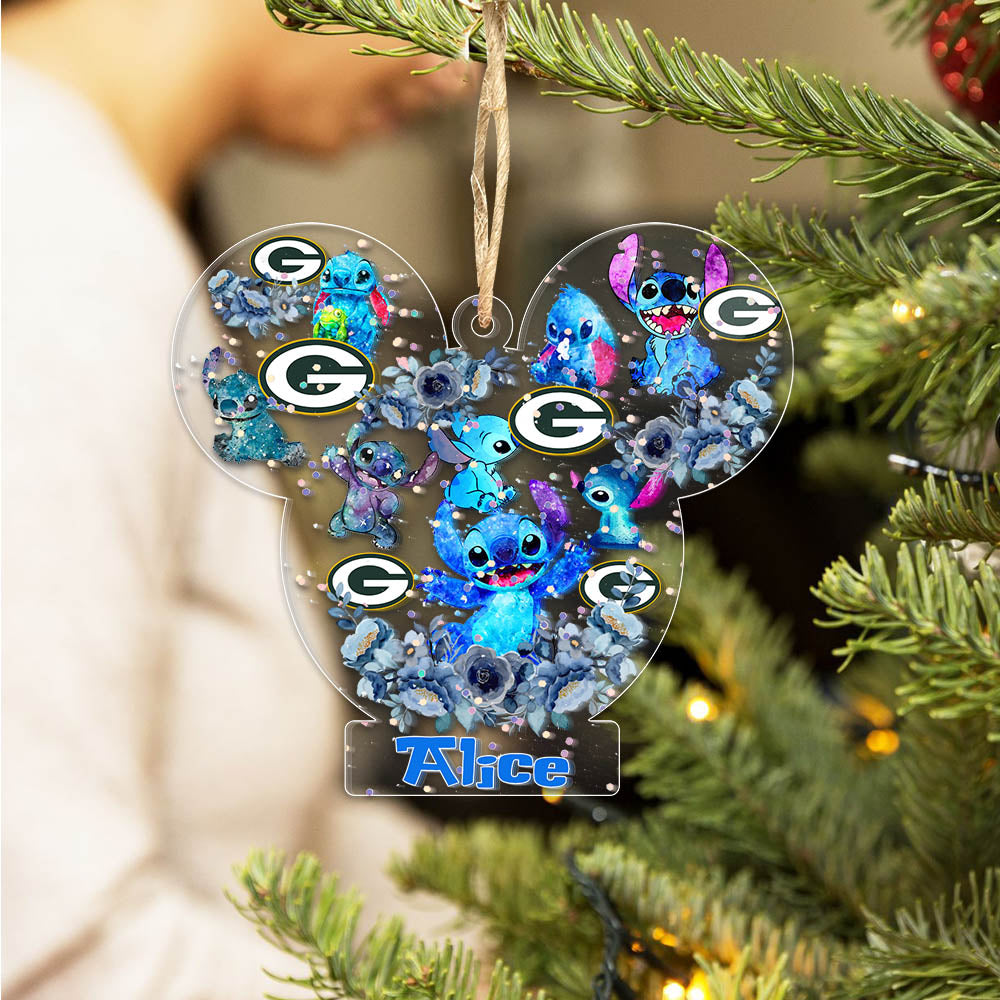 Green Bay Packers Acrylic Ornament Personalized Your Name , Football Team With St Acrylic Ornament, Sport Gifts, Home Decorations ETHY-52630