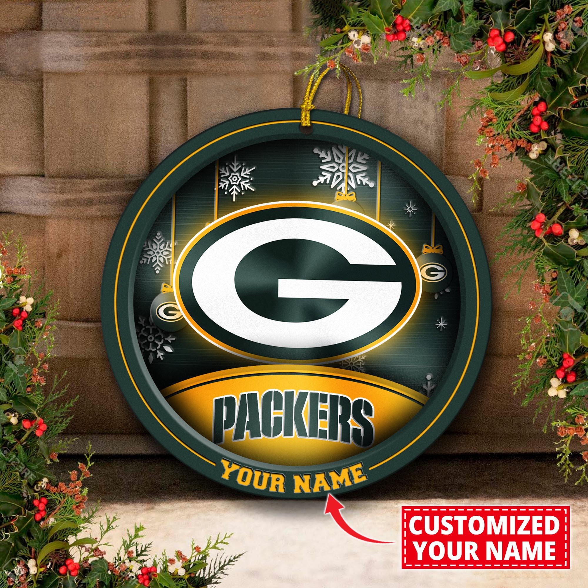 Green Bay Packers Circle Aluminium Custom Ornament 2 Side Trending New Arrivals H52912 ETUG311023