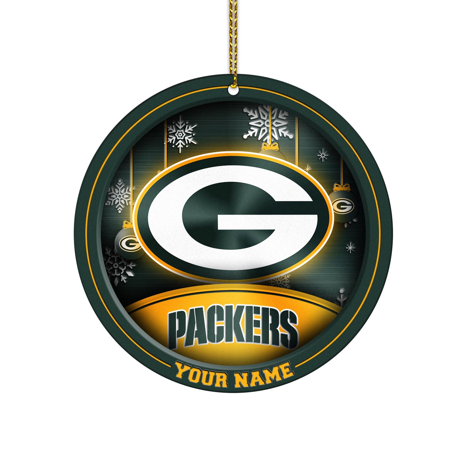 Green Bay Packers Circle Aluminium Custom Ornament 2 Side Trending New Arrivals H52912 ETUG311023