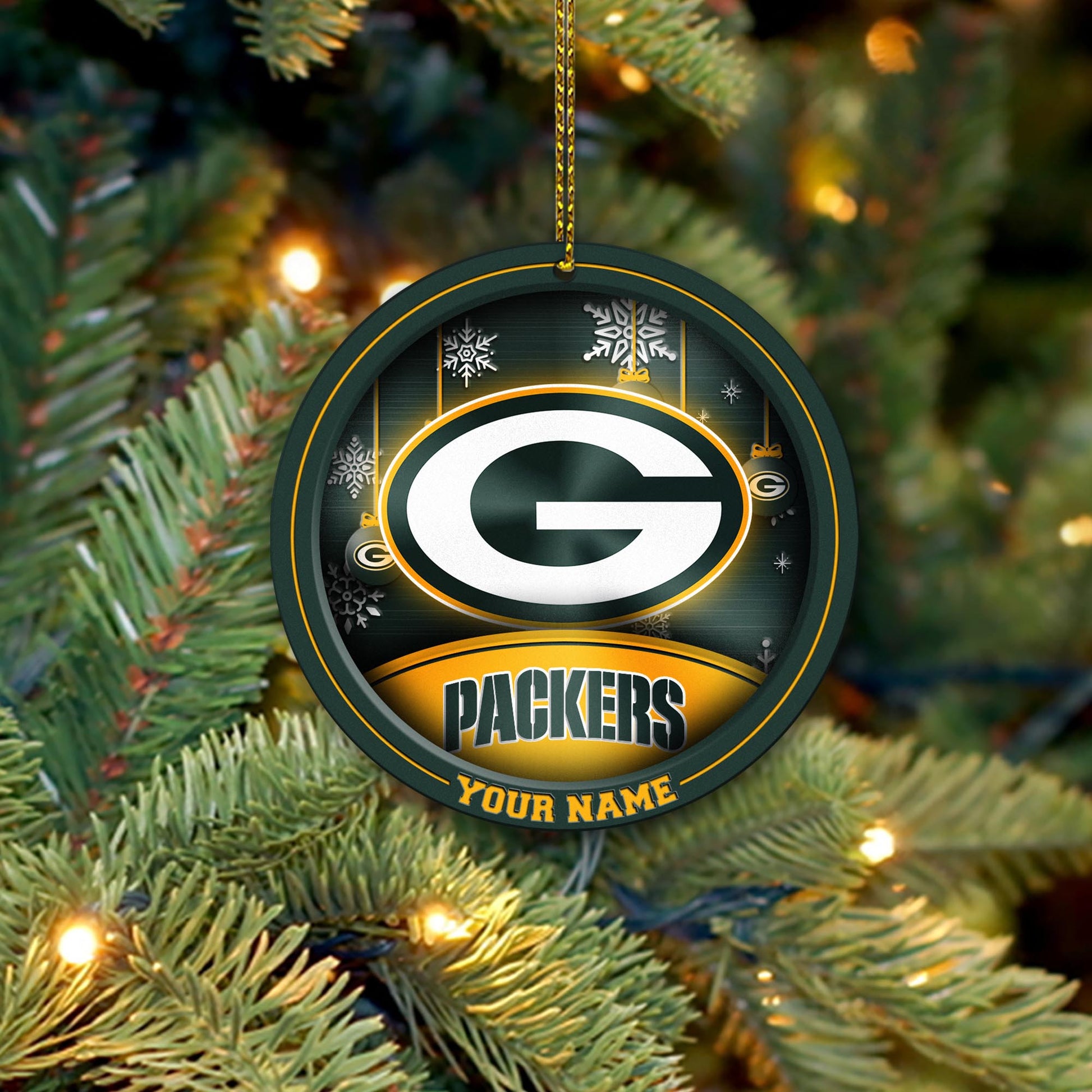 Green Bay Packers Circle Aluminium Custom Ornament 2 Side Trending New Arrivals H52912 ETUG311023