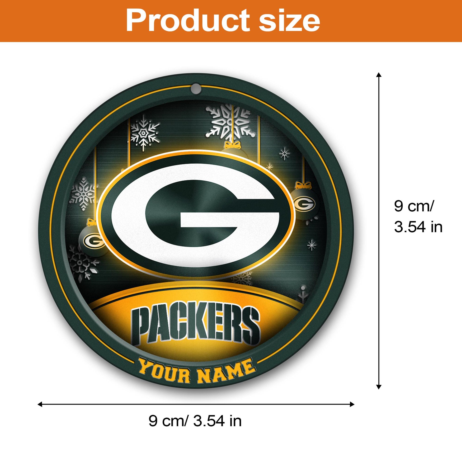 Green Bay Packers Circle Aluminium Custom Ornament 2 Side Trending New Arrivals H52912 ETUG311023