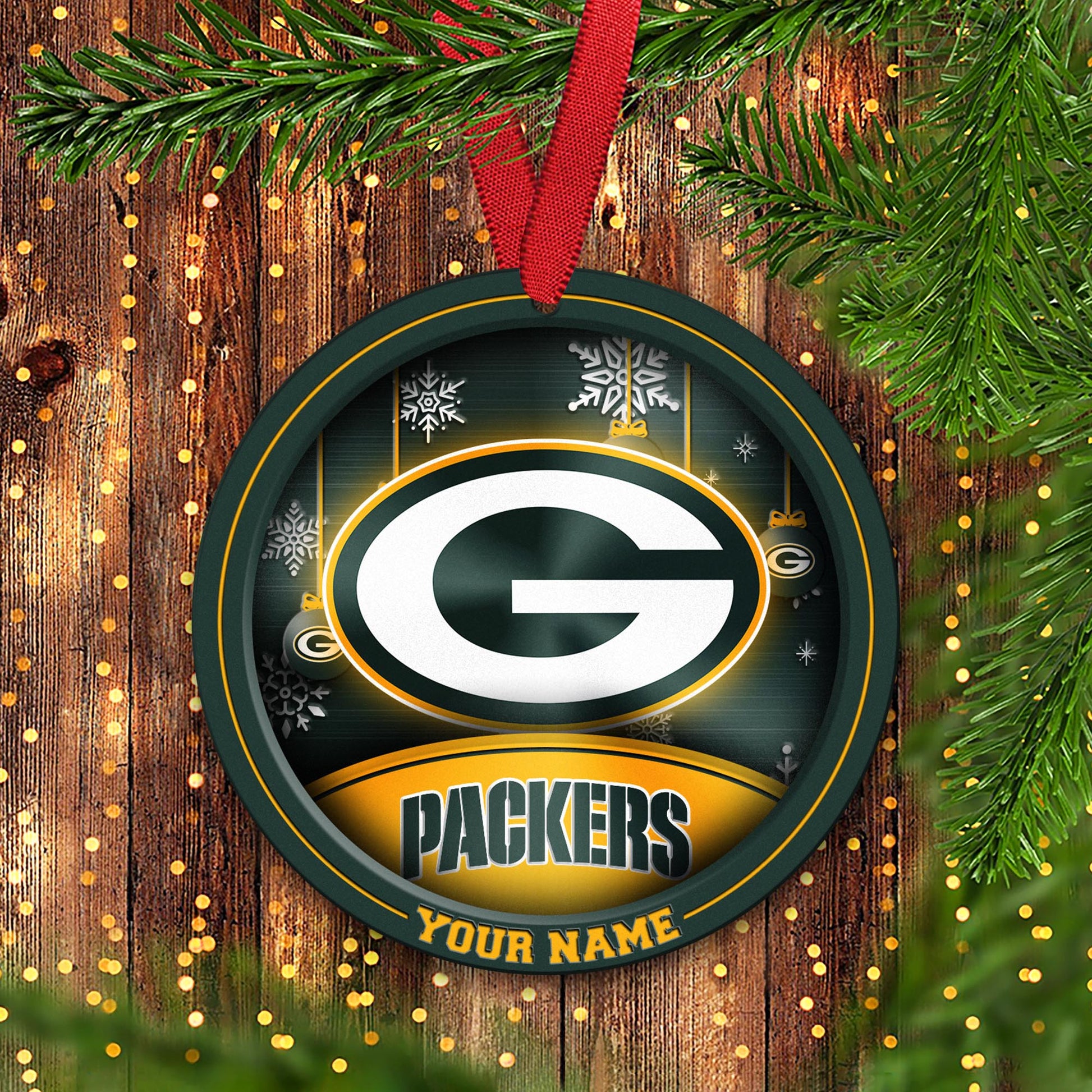 Green Bay Packers Circle Aluminium Custom Ornament 2 Side Trending New Arrivals H52912 ETUG311023