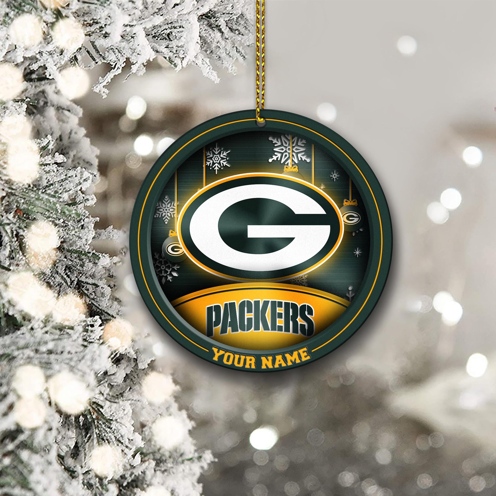 Green Bay Packers Circle Aluminium Custom Ornament 2 Side Trending New Arrivals H52912 ETUG311023