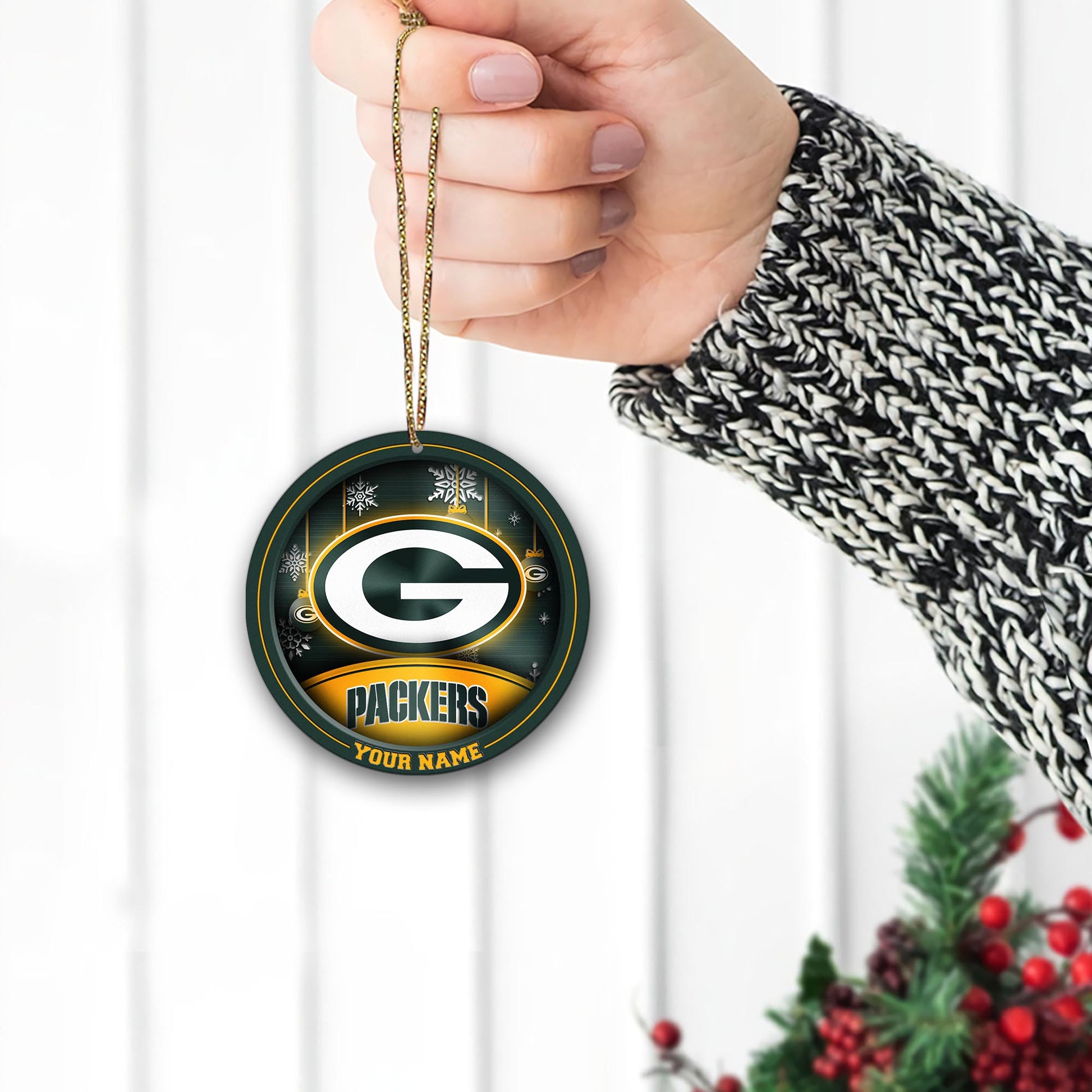 Green Bay Packers Circle Aluminium Custom Ornament 2 Side Trending New Arrivals H52912 ETUG311023