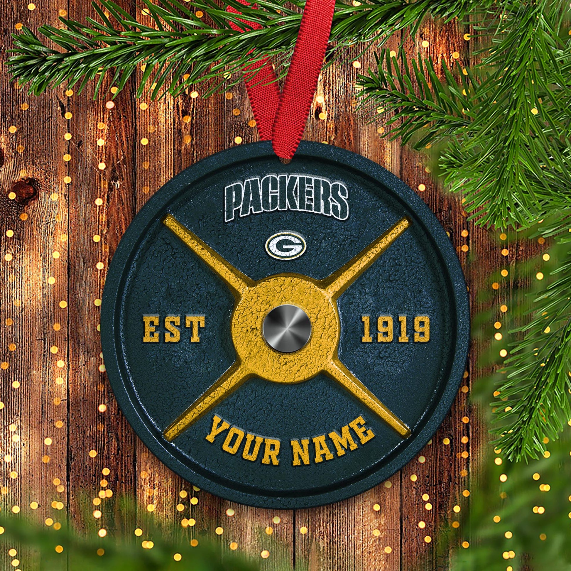 Green Bay Packers Fitness Circle Aluminium Custom Ornament 2 Side Trending New Arrivals H52884 ETUG311023