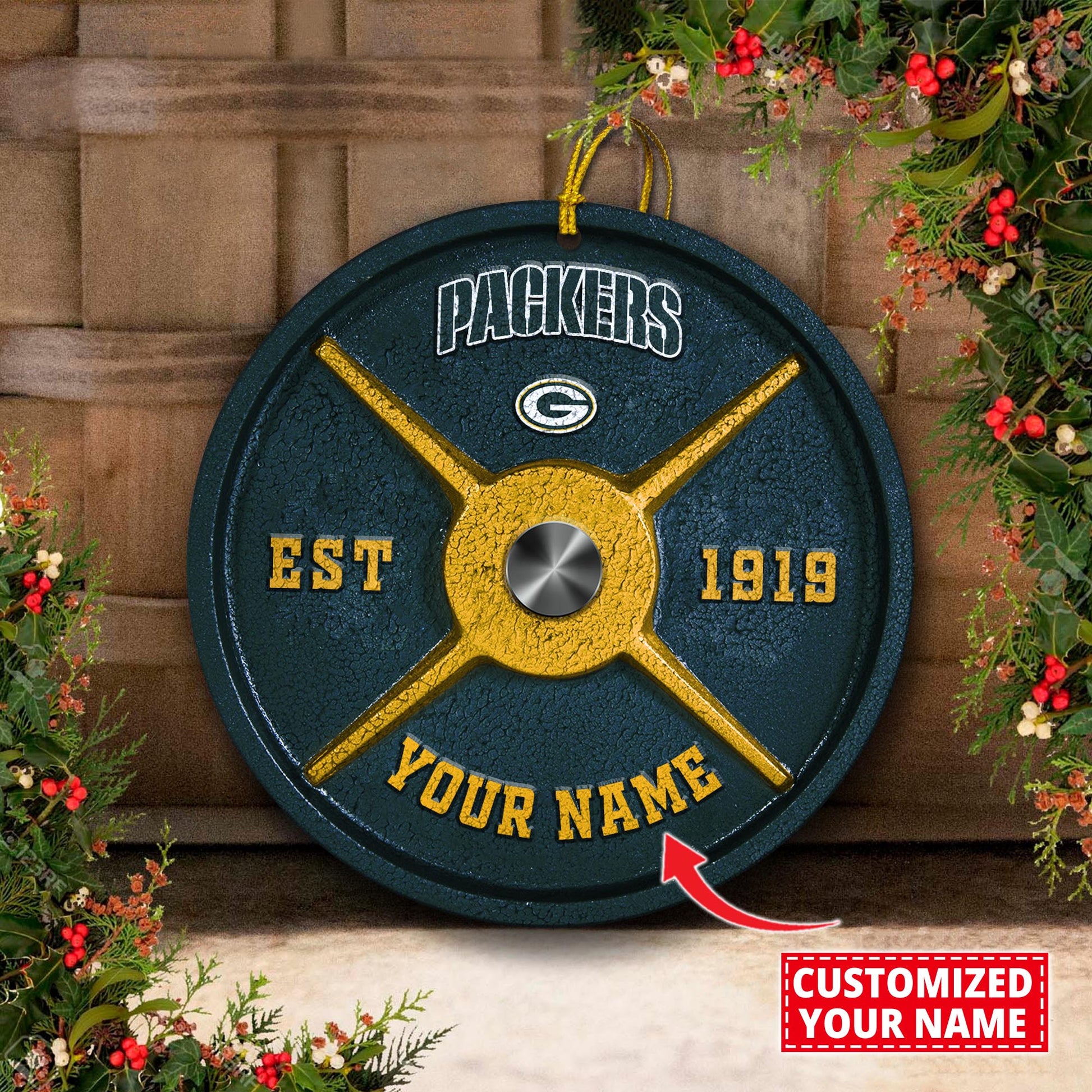 Green Bay Packers Fitness Circle Aluminium Custom Ornament 2 Side Trending New Arrivals H52884 ETUG311023