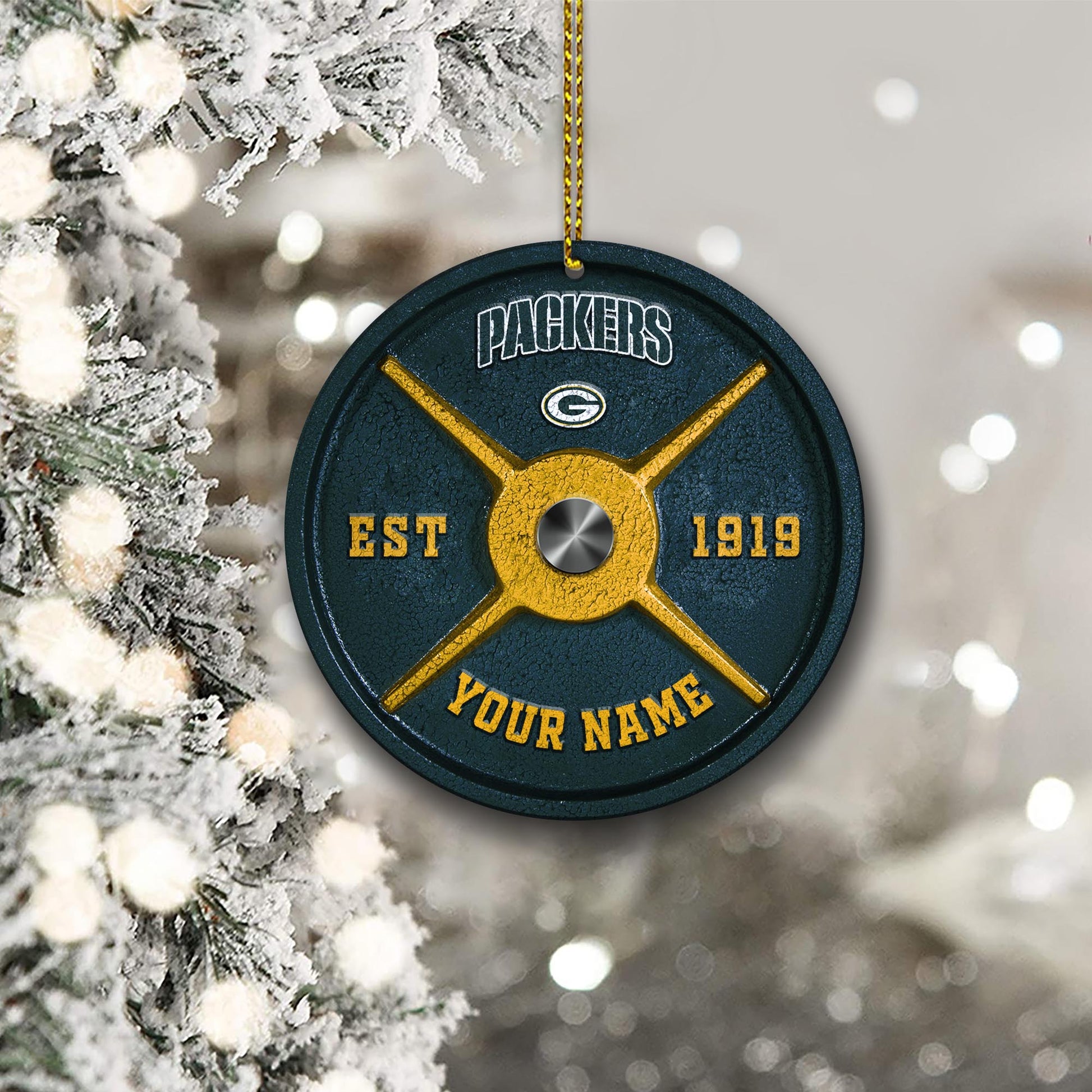 Green Bay Packers Fitness Circle Aluminium Custom Ornament 2 Side Trending New Arrivals H52884 ETUG311023
