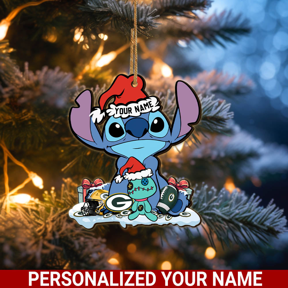 Green Bay Packers Wooden Ornament Personalized Your Name , Football Team And St Ornament, Christmas Gift For Football Fan ETHY-52633