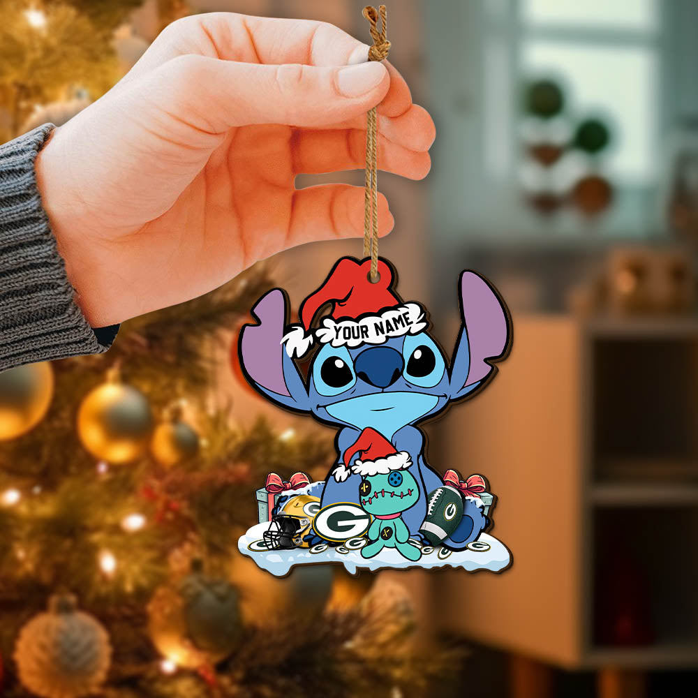 Green Bay Packers Wooden Ornament Personalized Your Name , Football Team And St Ornament, Christmas Gift For Football Fan ETHY-52633