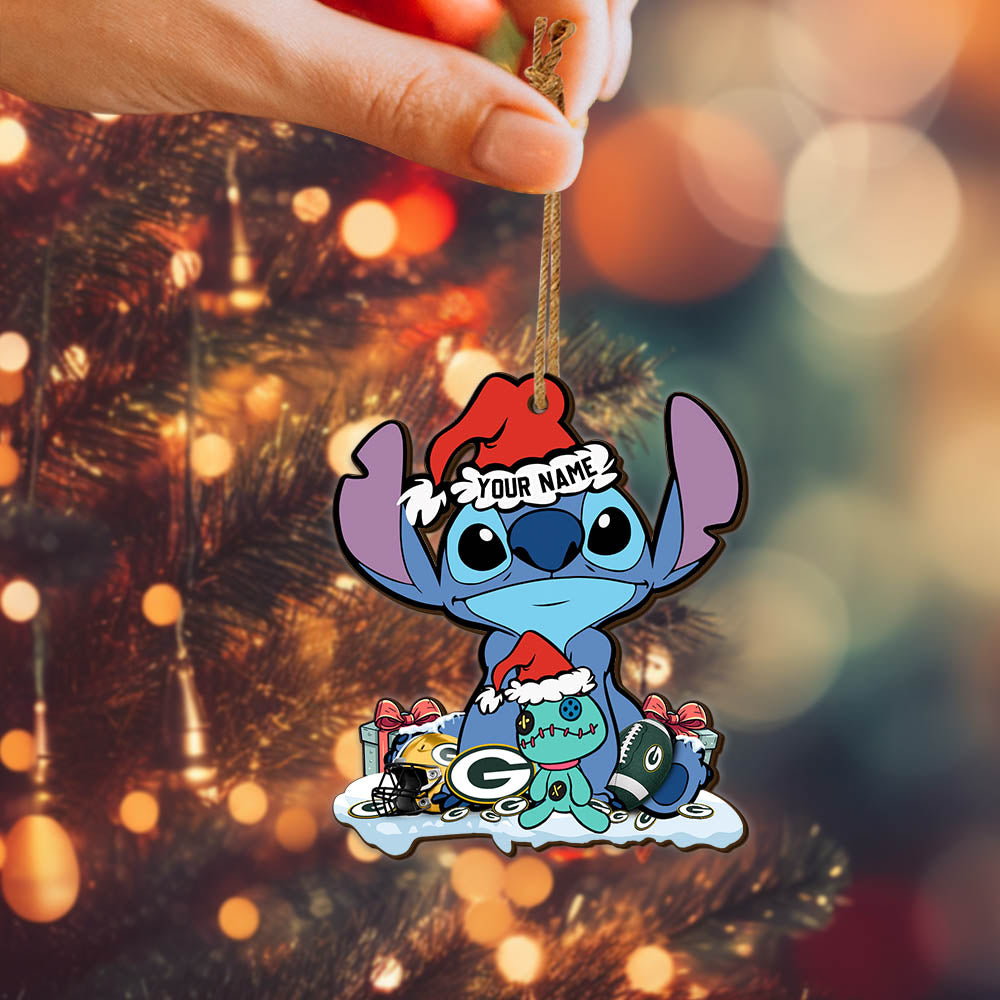 Green Bay Packers Wooden Ornament Personalized Your Name , Football Team And St Ornament, Christmas Gift For Football Fan ETHY-52633