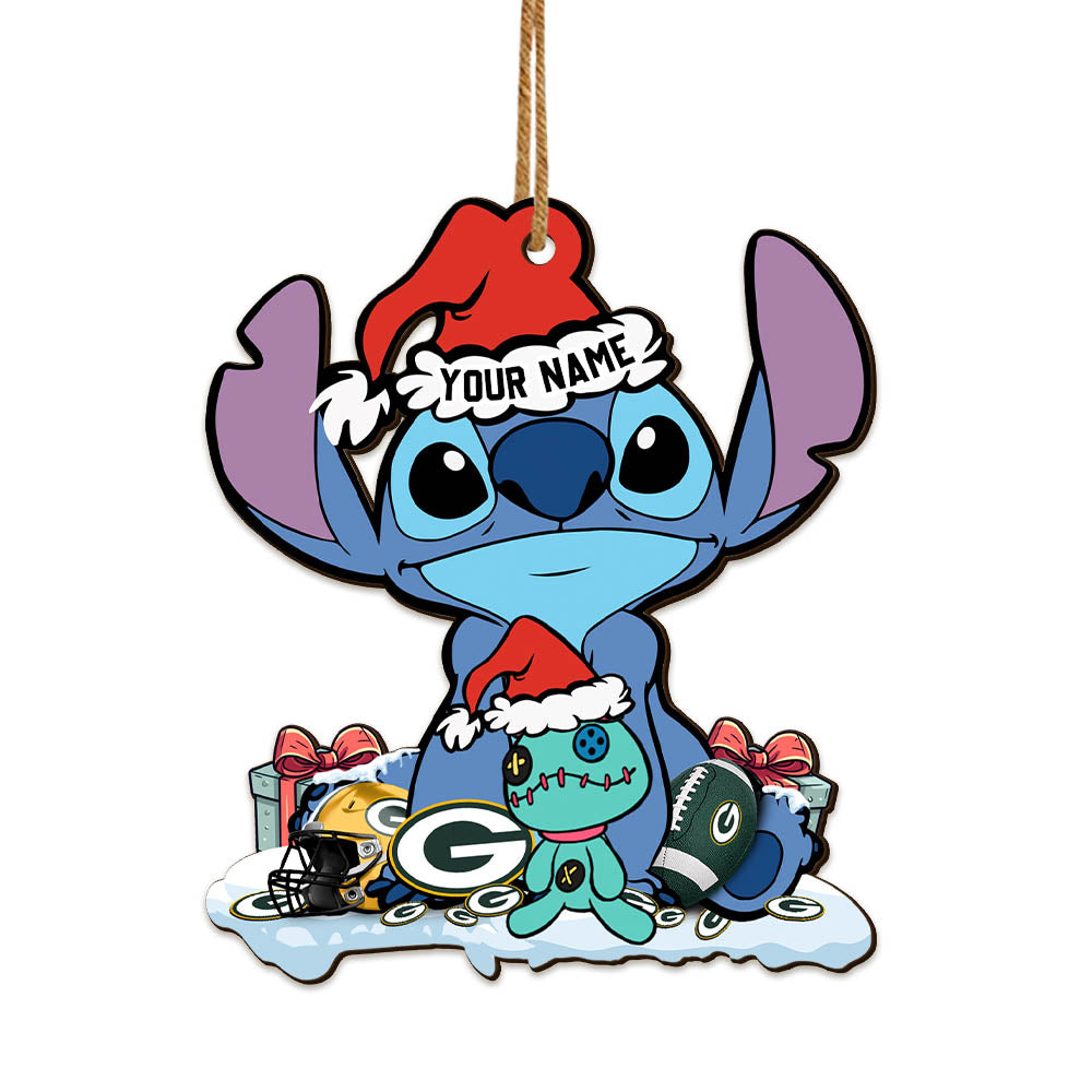 Green Bay Packers Wooden Ornament Personalized Your Name , Football Team And St Ornament, Christmas Gift For Football Fan ETHY-52633