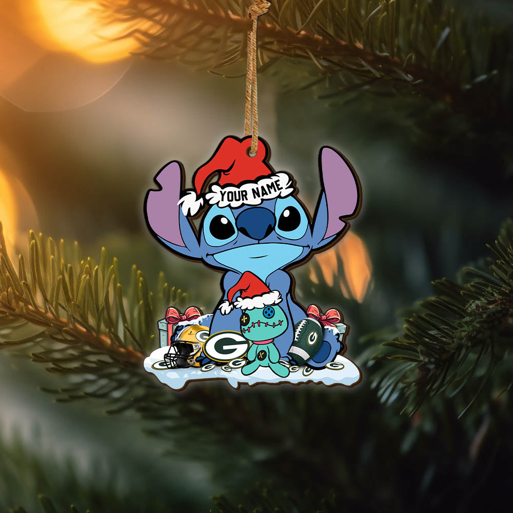 Green Bay Packers Wooden Ornament Personalized Your Name , Football Team And St Ornament, Christmas Gift For Football Fan ETHY-52633