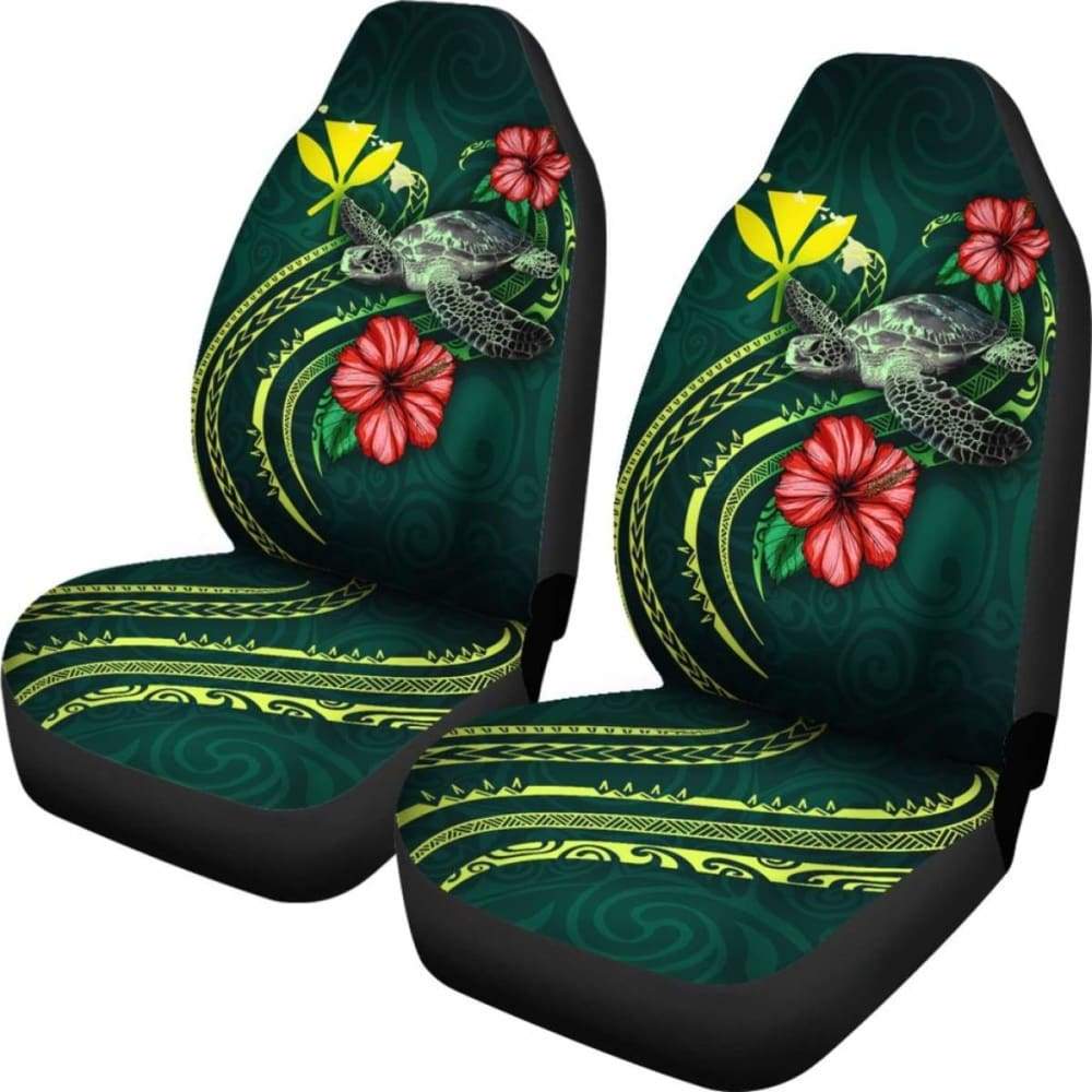 Hawaii Polynesian Car Seat Covers - Green Turtle Hibiscus - New Car Decoration