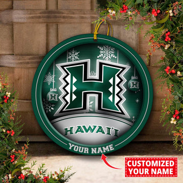 Hawaii Rainbow Warriors Circle Aluminium Custom Ornament 2 Side Trending New Arrivals H52912 ETUG311023