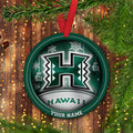 Hawaii Rainbow Warriors Circle Aluminium Custom Ornament 2 Side Trending New Arrivals H52912 ETUG311023