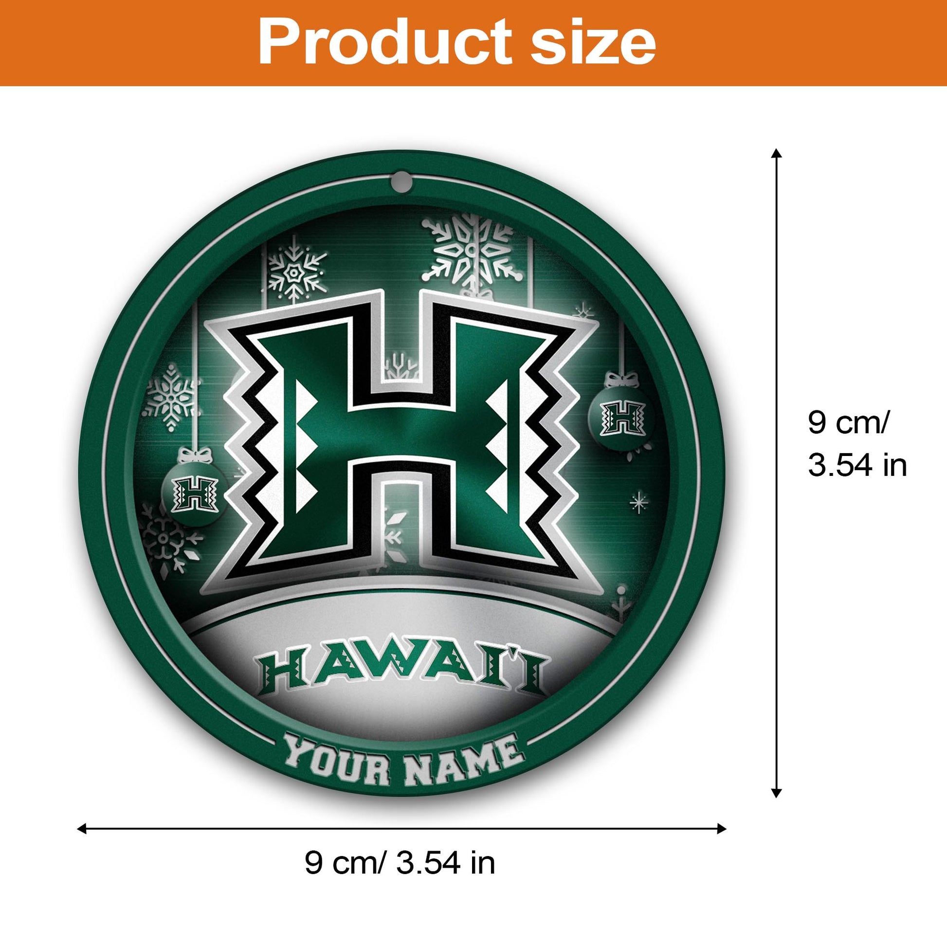 Hawaii Rainbow Warriors Circle Aluminium Custom Ornament 2 Side Trending New Arrivals H52912 ETUG311023