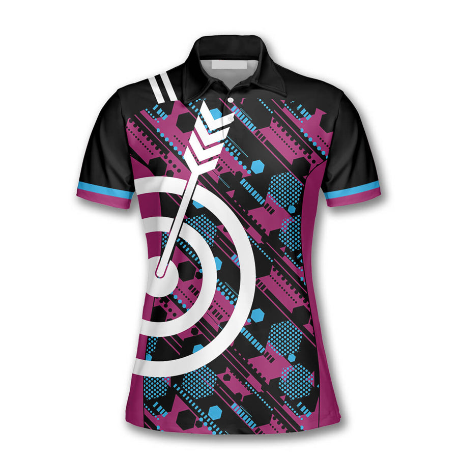 Hexagon Pattern Custom Archery Polo Shirts for Women, Archery team shirt