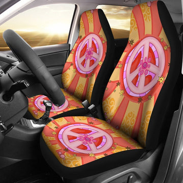 Hippie Peace Sign Universal Fit Car Seat Covers