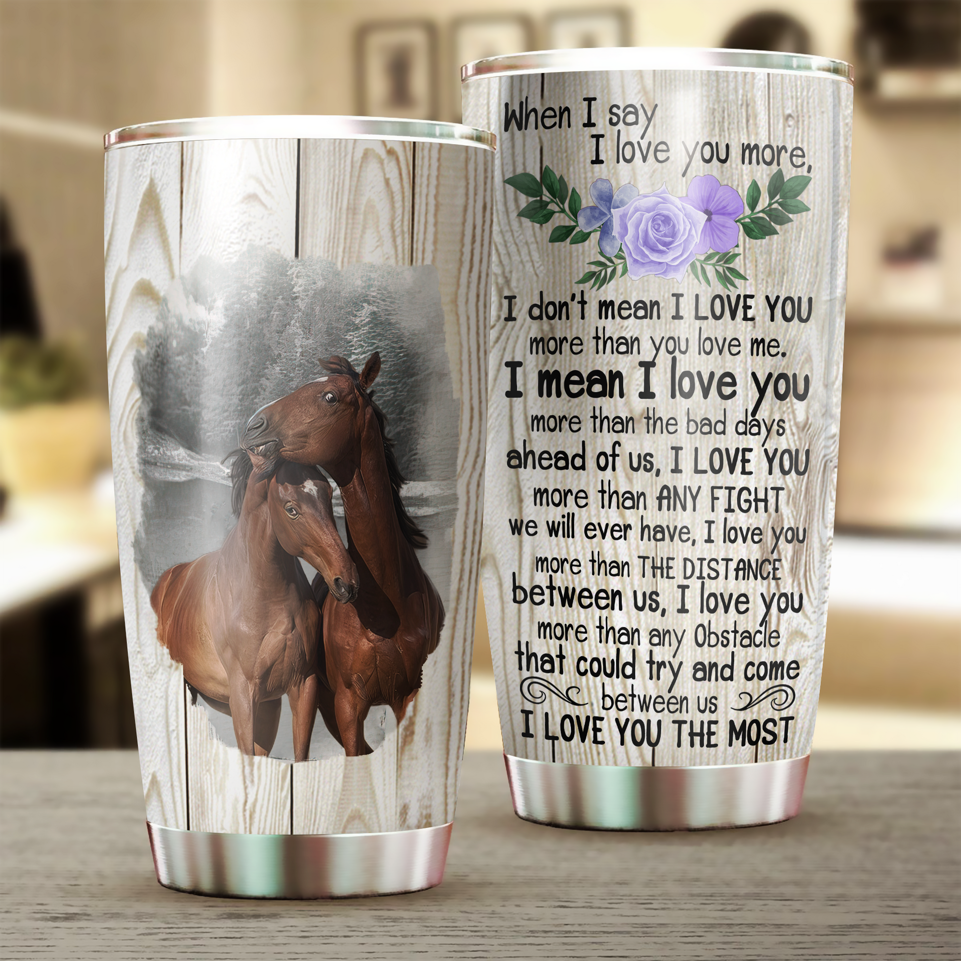 Horse Tumbler, Gift for Couples, Husband, Wife, Parents, Lovers, Gift for Horse Lovers - TB1007