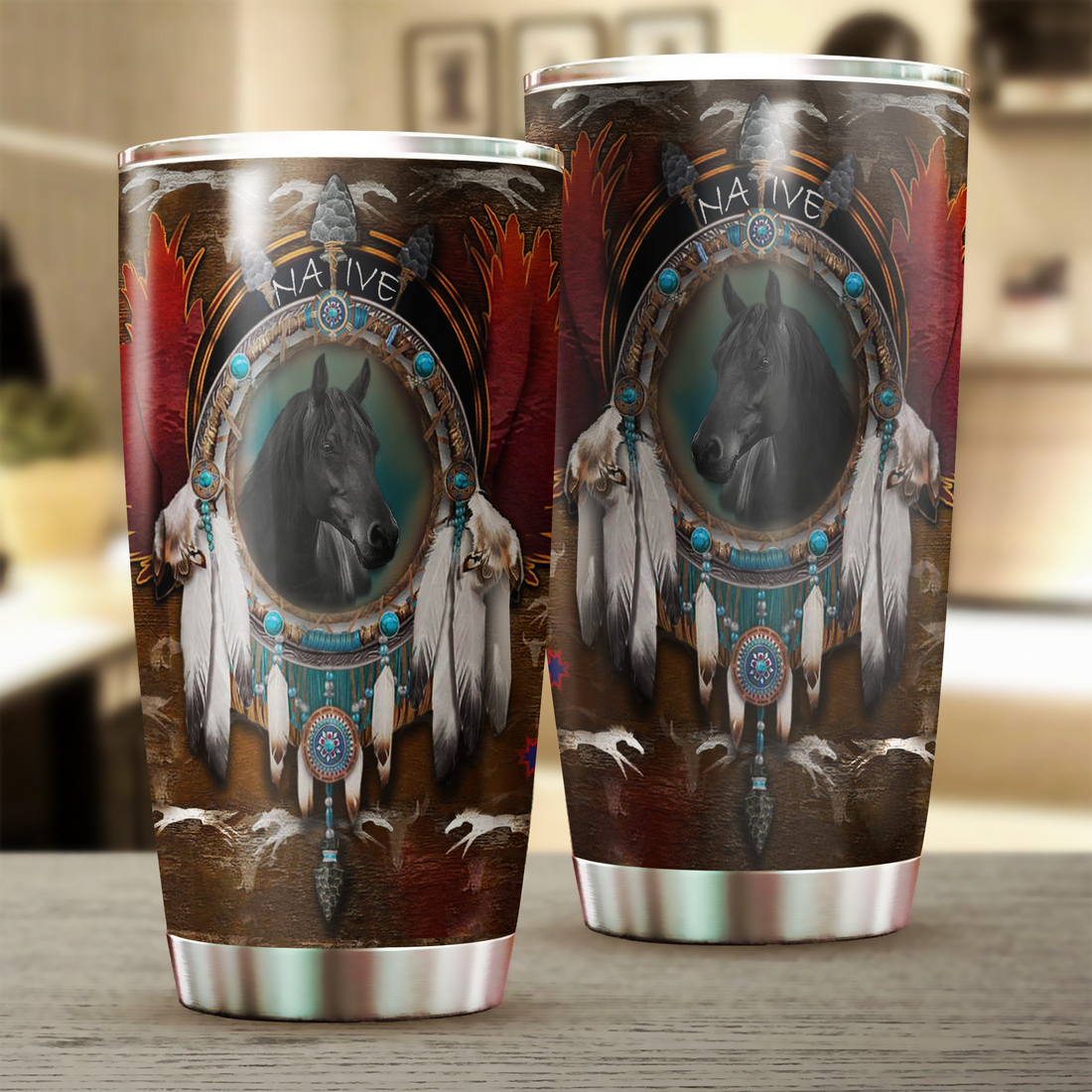 Horse 20 OZ Tumbler, Gift for Horse Lovers, Gift for Native Americans - TB10003