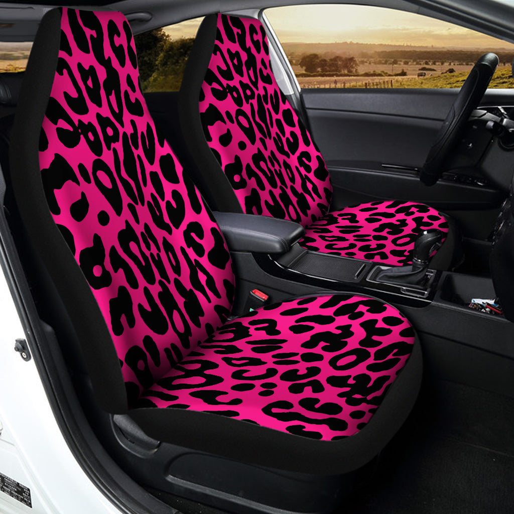 Hot Pink Leopard Print Universal Fit Car Seat Covers