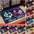 House Divided Doormat Custom Husband Name, Wife Name And Choose Any Team, Sport Team Doormat, Home Decorations