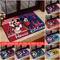House Divided Doormat Custom Husband Name, Wife Name And Choose Any Team, Sport Team Doormat, Home Decorations
