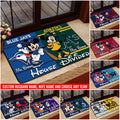 House Divided Doormat Custom Husband Name, Wife Name And Choose Any Team, Sport Team Doormat, Home Decorations