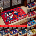 House Divided Doormat Custom Husband Name, Wife Name And Choose Any Team, Sport Team Doormat, Home Decorations