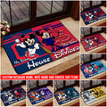 House Divided Doormat Custom Husband Name, Wife Name And Choose Any Team, Sport Team Doormat, Home Decorations