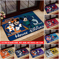 House Divided Doormat Custom Husband Name, Wife Name And Choose Any Team, Sport Team Doormat, Home Decorations