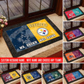 House Divided Doormat Personalized Your Name And Team, Sport Doormat, Gifts For Sport Fan