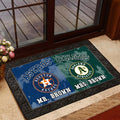 House Divided Doormat Personalized Your Name And Team, Sport Doormat, Gifts For Sport Fan
