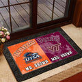 House Divided Doormat Personalized Your Name And Team, Sport Doormat, Gifts For Sport Fan