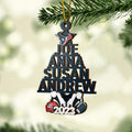 Houston Texans 2 Layered Piece Wooden Ornament Custom Names And Choose Number Of Names, Sport Team And Christmas Tree Ornament ETRG-52211
