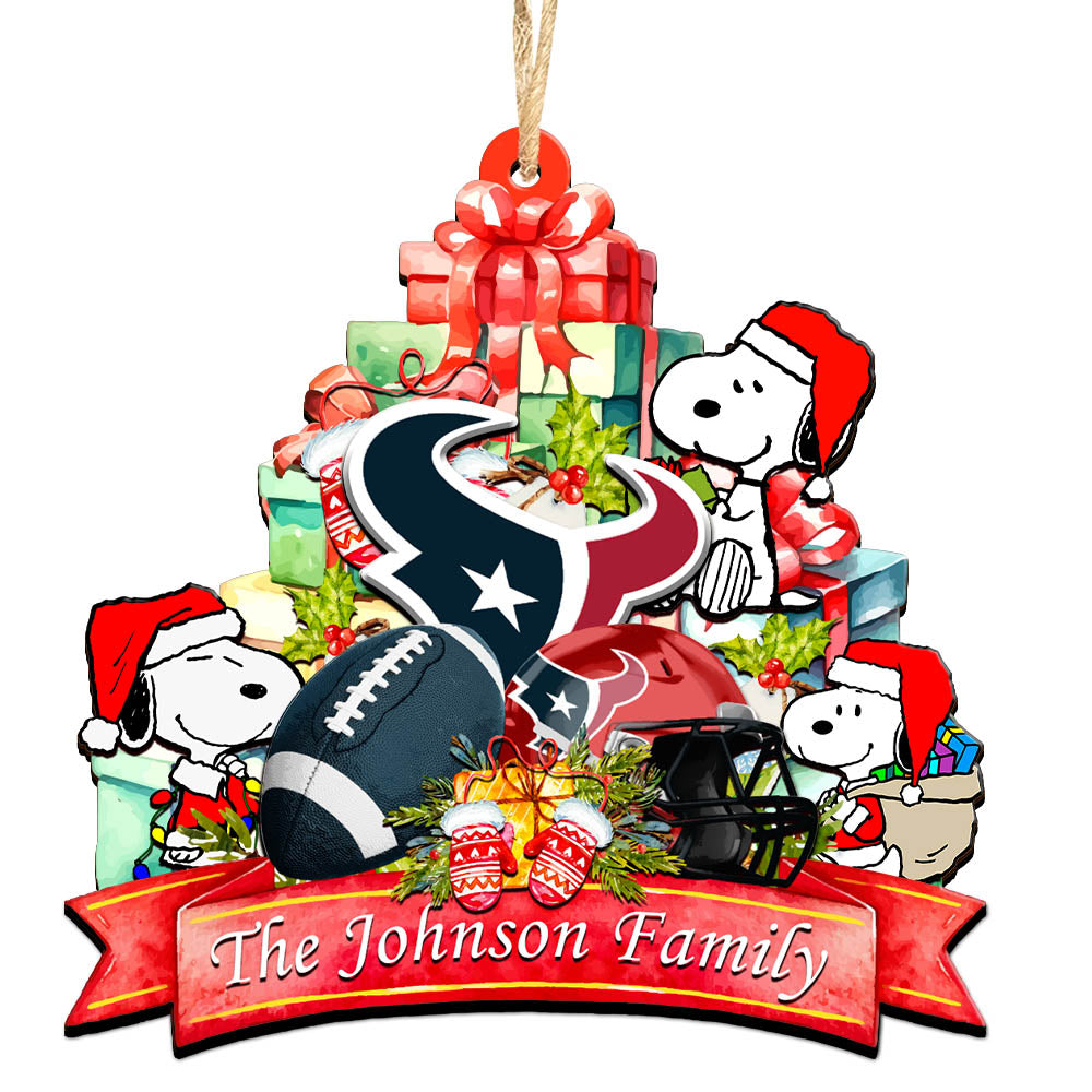 Houston Texans 2 Layered Wooden Ornament Personalized Your Family Name, Sport And SN Ornament, Christmas Gifts For Sport Fan, Sport Home Decorations ETHY-52262