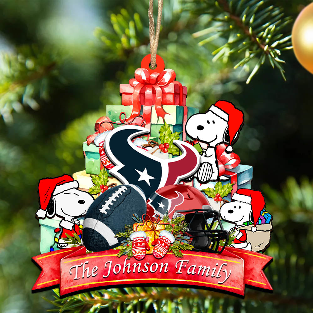Houston Texans 2 Layered Wooden Ornament Personalized Your Family Name, Sport And SN Ornament, Christmas Gifts For Sport Fan, Sport Home Decorations ETHY-52262