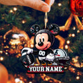 Houston Texans 2 Layered Wooden Ornament Personalized Your Name, Football Team And MK Mouse Ornament, Football Lover Gifts ETHY-52624