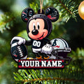 Houston Texans 2 Layered Wooden Ornament Personalized Your Name, Football Team And MK Mouse Ornament, Football Lover Gifts ETHY-52624