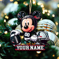 Houston Texans 2 Layered Wooden Ornament Personalized Your Name, Football Team And MK Mouse Ornament, Football Lover Gifts ETHY-52624