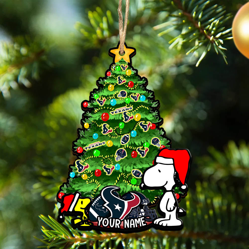Houston Texans 2 Layered Wooden Ornament Personalized Your Name, SN And Peanut Ornament, Christmas Gifts For Sport Fan, Home Decorations ETHY-52306