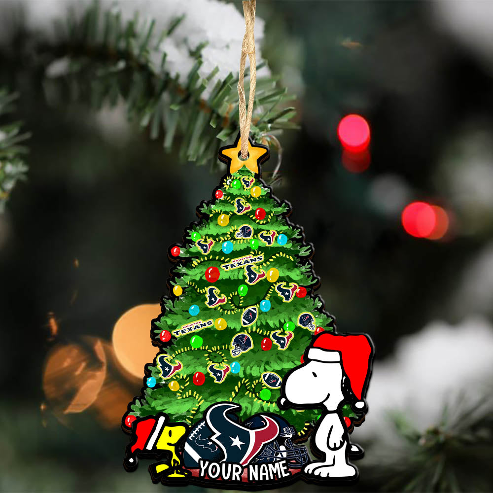 Houston Texans 2 Layered Wooden Ornament Personalized Your Name, SN And Peanut Ornament, Christmas Gifts For Sport Fan, Home Decorations ETHY-52306