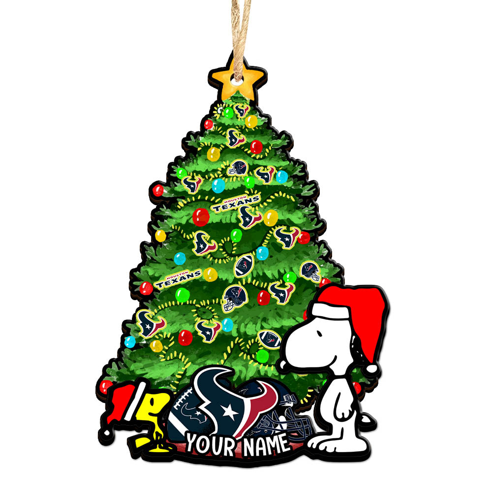 Houston Texans 2 Layered Wooden Ornament Personalized Your Name, SN And Peanut Ornament, Christmas Gifts For Sport Fan, Home Decorations ETHY-52306