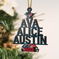 Houston Texans 3 Layered Piece Wooden Ornament Custom Names And Choose Number Of Names, Sport Team And Christmas Tree Ornament, Sport Gifts ETRG-51794