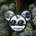 Houston Texans 3 Layered Piece Wooden Ornament Custom Your Family Name And Choose Your Number Of Names, Sport Decorations, Ornament For Sport Lover ETRG-52267