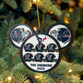 Houston Texans 3 Layered Piece Wooden Ornament Custom Your Family Name And Choose Your Number Of Names, Sport Decorations, Ornament For Sport Lover ETRG-52267