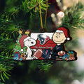 Houston Texans 3 Layered Piece Wooden Ornament Custom Your Family Name, SN And Charlie Brown Ornament, Gift For Sport Lovers, Sport Hanging Decorations EHIVM-52349