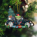 Houston Texans 3 Layered Piece Wooden Ornament, Sport And Baby Yoda Ornament, Fan Gifts, Hanging Decorations EHIVM-52325