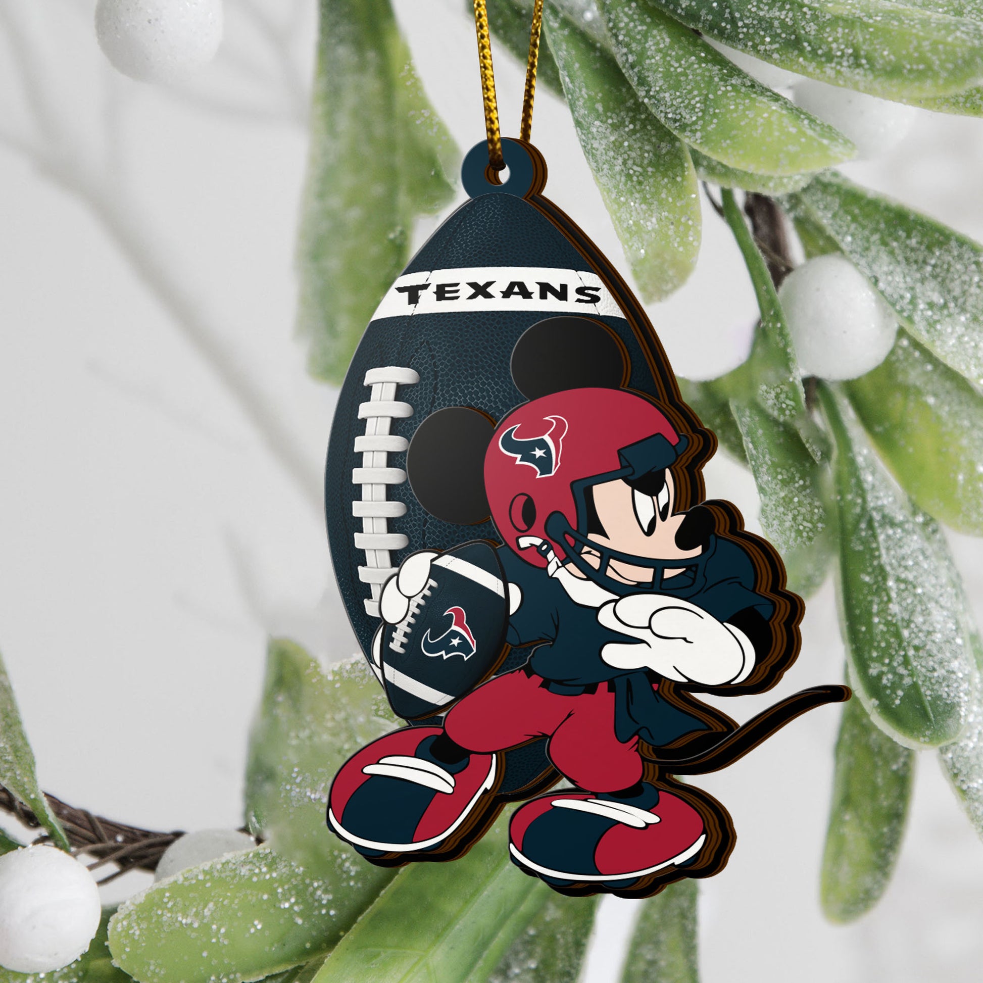 Houston Texans 3 Layered Piece Wooden Ornament, Sport Team And MK Ornament,Sport Ornament, Fan Gifts, Hanging Decoration EHIVM-52346